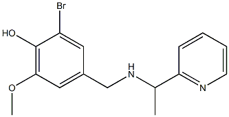 2-bromo-6-methoxy-4-({[1-(pyridin-2-yl)ethyl]amino}methyl)phenol Struktur