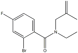 2-bromo-N-ethyl-4-fluoro-N-(2-methylprop-2-enyl)benzamide Struktur