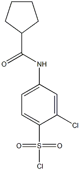 2-chloro-4-cyclopentaneamidobenzene-1-sulfonyl chloride Struktur