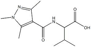 3-methyl-2-[(1,3,5-trimethyl-1H-pyrazol-4-yl)formamido]butanoic acid Struktur