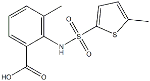 3-methyl-2-[(5-methylthiophene-2-)sulfonamido]benzoic acid Struktur