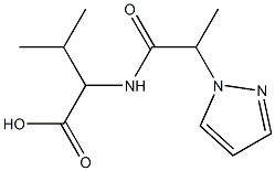 3-methyl-2-[2-(1H-pyrazol-1-yl)propanamido]butanoic acid Struktur