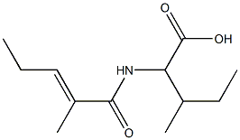 3-methyl-2-{[(2E)-2-methylpent-2-enoyl]amino}pentanoic acid Struktur