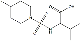 3-methyl-2-{[(4-methylpiperidine-1-)sulfonyl]amino}butanoic acid Struktur