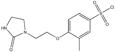 3-methyl-4-[2-(2-oxoimidazolidin-1-yl)ethoxy]benzene-1-sulfonyl chloride Struktur