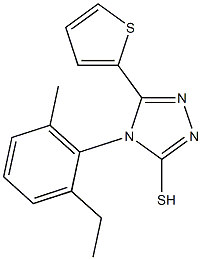 4-(2-ethyl-6-methylphenyl)-5-(thiophen-2-yl)-4H-1,2,4-triazole-3-thiol Struktur