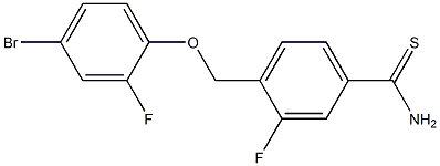 4-(4-bromo-2-fluorophenoxymethyl)-3-fluorobenzene-1-carbothioamide Struktur