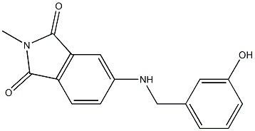 5-{[(3-hydroxyphenyl)methyl]amino}-2-methyl-2,3-dihydro-1H-isoindole-1,3-dione Struktur