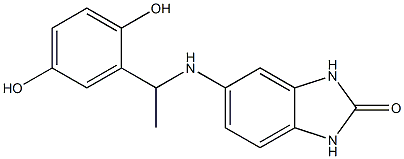 5-{[1-(2,5-dihydroxyphenyl)ethyl]amino}-2,3-dihydro-1H-1,3-benzodiazol-2-one Struktur