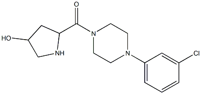 5-{[4-(3-chlorophenyl)piperazin-1-yl]carbonyl}pyrrolidin-3-ol Struktur