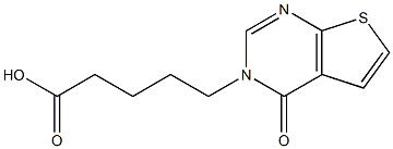 5-{4-oxo-3H,4H-thieno[2,3-d]pyrimidin-3-yl}pentanoic acid Struktur