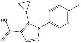 5-cyclopropyl-1-(4-fluorophenyl)-1H-pyrazole-4-carboxylic acid Struktur