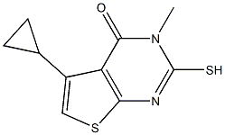 5-cyclopropyl-2-mercapto-3-methylthieno[2,3-d]pyrimidin-4(3H)-one Struktur