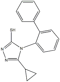 5-cyclopropyl-4-(2-phenylphenyl)-4H-1,2,4-triazole-3-thiol Struktur