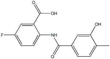 5-fluoro-2-[(3-hydroxy-4-methylbenzene)amido]benzoic acid Struktur