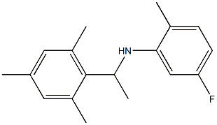 5-fluoro-2-methyl-N-[1-(2,4,6-trimethylphenyl)ethyl]aniline Struktur