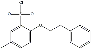 5-methyl-2-(2-phenylethoxy)benzene-1-sulfonyl chloride Struktur