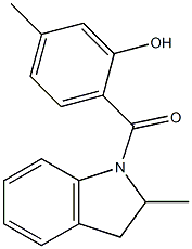 5-methyl-2-[(2-methyl-2,3-dihydro-1H-indol-1-yl)carbonyl]phenol Struktur