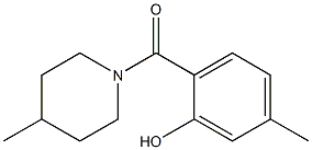 5-methyl-2-[(4-methylpiperidin-1-yl)carbonyl]phenol Struktur