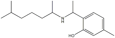 5-methyl-2-{1-[(6-methylheptan-2-yl)amino]ethyl}phenol Struktur