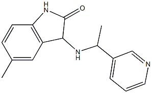 5-methyl-3-{[1-(pyridin-3-yl)ethyl]amino}-2,3-dihydro-1H-indol-2-one Struktur