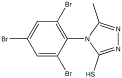 5-methyl-4-(2,4,6-tribromophenyl)-4H-1,2,4-triazole-3-thiol Struktur