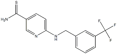 6-({[3-(trifluoromethyl)phenyl]methyl}amino)pyridine-3-carbothioamide Struktur