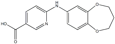 6-(3,4-dihydro-2H-1,5-benzodioxepin-7-ylamino)pyridine-3-carboxylic acid Struktur