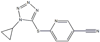 6-[(1-cyclopropyl-1H-1,2,3,4-tetrazol-5-yl)sulfanyl]pyridine-3-carbonitrile Struktur