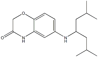 6-[(2,6-dimethylheptan-4-yl)amino]-3,4-dihydro-2H-1,4-benzoxazin-3-one Struktur