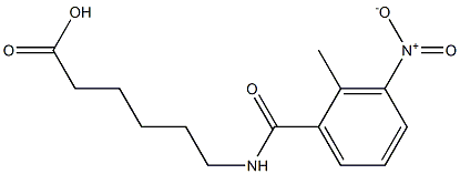 6-[(2-methyl-3-nitrophenyl)formamido]hexanoic acid Struktur