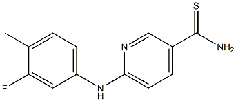 6-[(3-fluoro-4-methylphenyl)amino]pyridine-3-carbothioamide Struktur