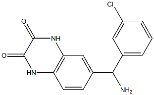 6-[amino(3-chlorophenyl)methyl]-1,2,3,4-tetrahydroquinoxaline-2,3-dione Struktur