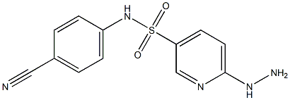 N-(4-cyanophenyl)-6-hydrazinylpyridine-3-sulfonamide Struktur