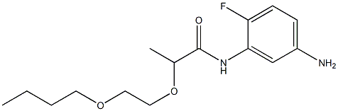 N-(5-amino-2-fluorophenyl)-2-(2-butoxyethoxy)propanamide Struktur