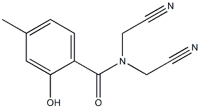 N,N-bis(cyanomethyl)-2-hydroxy-4-methylbenzamide Struktur