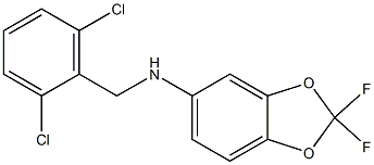 N-[(2,6-dichlorophenyl)methyl]-2,2-difluoro-2H-1,3-benzodioxol-5-amine Struktur