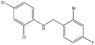 N-[(2-bromo-4-fluorophenyl)methyl]-2,4-dichloroaniline Struktur