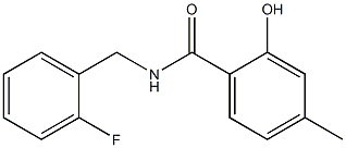 N-[(2-fluorophenyl)methyl]-2-hydroxy-4-methylbenzamide Struktur