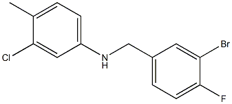 N-[(3-bromo-4-fluorophenyl)methyl]-3-chloro-4-methylaniline Struktur