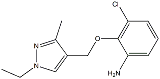 Benzenamine,  3-chloro-2-[(1-ethyl-3-methyl-1H-pyrazol-4-yl)methoxy]- Struktur