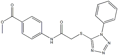 methyl 4-({[(1-phenyl-1H-tetraazol-5-yl)sulfanyl]acetyl}amino)benzoate Struktur