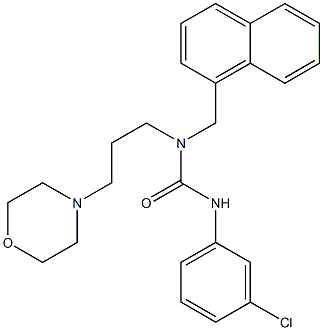 N'-(3-chlorophenyl)-N-[3-(4-morpholinyl)propyl]-N-(1-naphthylmethyl)urea Struktur