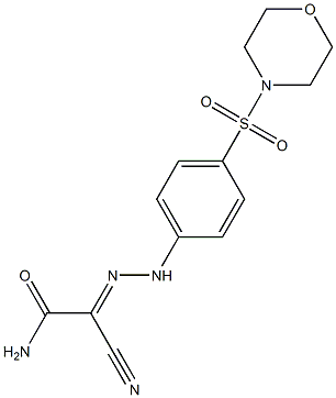 2-cyano-2-{[4-(morpholin-4-ylsulfonyl)phenyl]hydrazono}acetamide Struktur