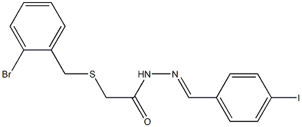 2-[(2-bromobenzyl)sulfanyl]-N'-(4-iodobenzylidene)acetohydrazide Struktur