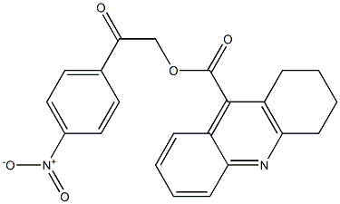 2-{4-nitrophenyl}-2-oxoethyl 1,2,3,4-tetrahydro-9-acridinecarboxylate Struktur