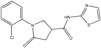 1-(2-chlorophenyl)-5-oxo-N-(1,3-thiazol-2-yl)-3-pyrrolidinecarboxamide Struktur