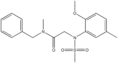 N-benzyl-2-[2-methoxy-5-methyl(methylsulfonyl)anilino]-N-methylacetamide Struktur