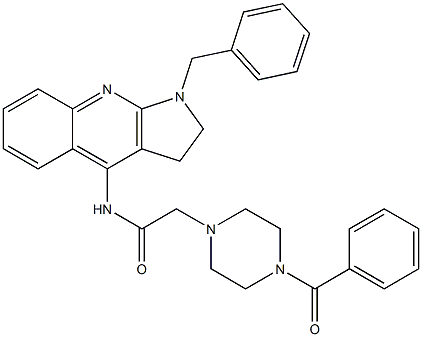 2-(4-benzoyl-1-piperazinyl)-N-(1-benzyl-2,3-dihydro-1H-pyrrolo[2,3-b]quinolin-4-yl)acetamide Struktur