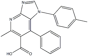 5-methyl-1-(4-methylphenyl)-7-phenyl-1H-imidazo[4,5-b]pyridine-6-carboxylic acid Struktur